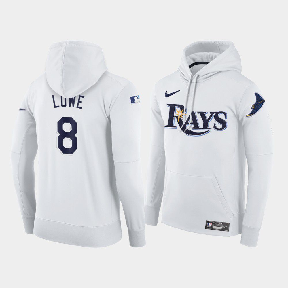 Men Tampa Bay Rays #8 Lowe white home hoodie 2021 MLB Nike Jerseys